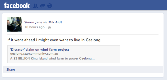 Facebook comment-to the article in Geelong Independent