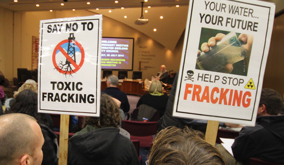 Protestors at City of Greater Geelong Council meeting in July 2014
